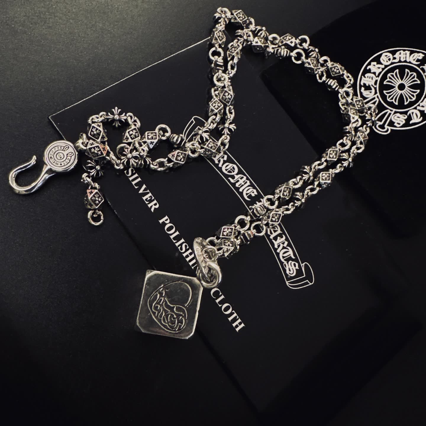 Chrome Hearts Silver Chain with Star and Diamond Design